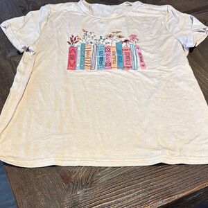 Taylor Swift Album Floral Bookshelf Graphic Tee - Cream